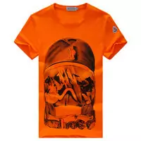 moncler cotton jersey t-shirt snow cap orange